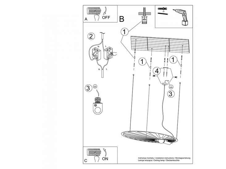 Lehdet fehér függőlámpa