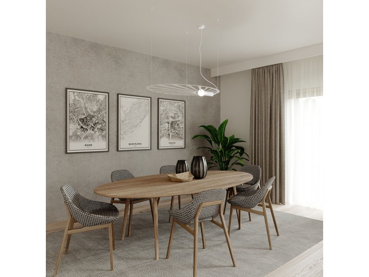 Lehdet fehér függőlámpa