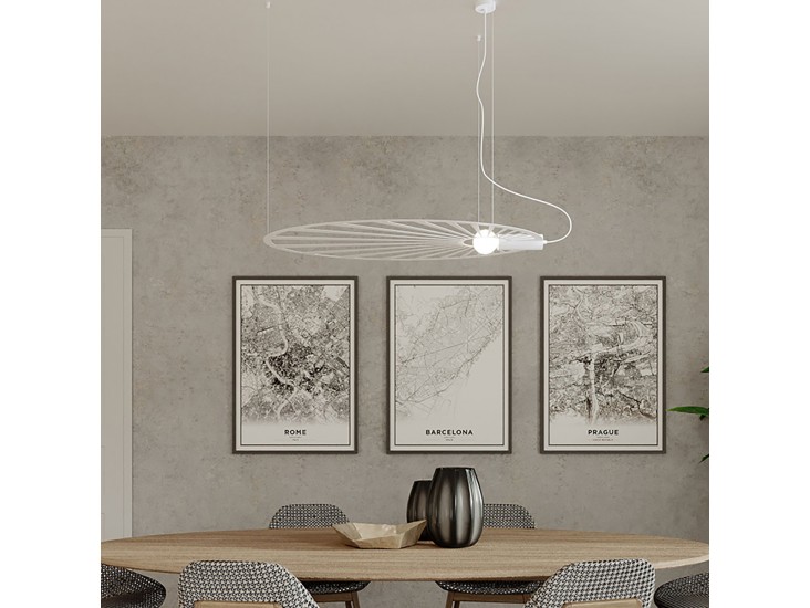 Lehdet fehér függőlámpa