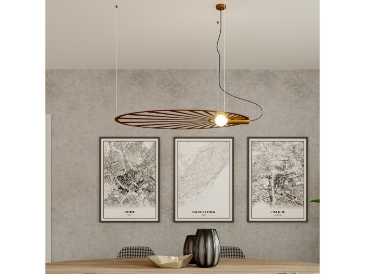 Lehdet arany függőlámpa