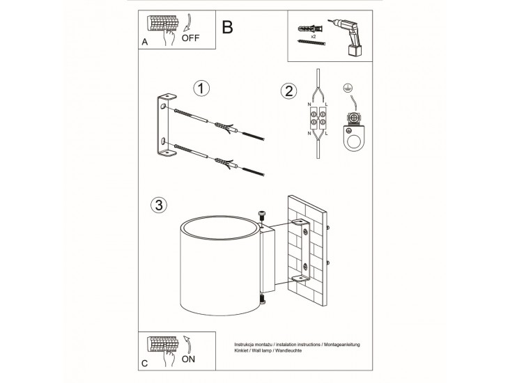 Orbis 1 fekete fali lámpa
