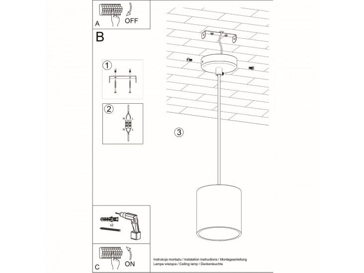 Orbis 1 fekete függőlámpa