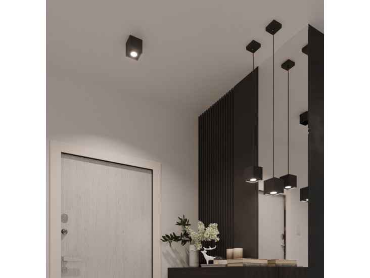 Quad 1 fekete fali lámpa