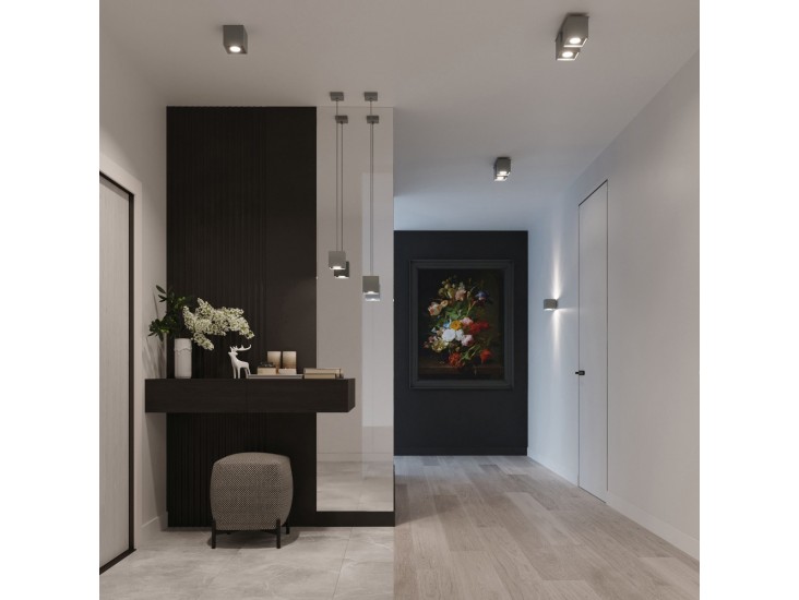 Quad 1 szürke fali lámpa