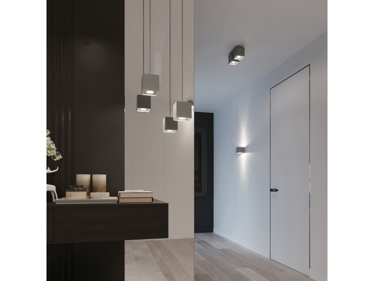 Quad 1 szürke fali lámpa