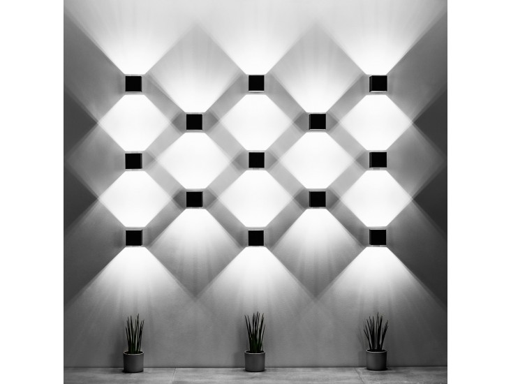 Quad 1 szürke fali lámpa