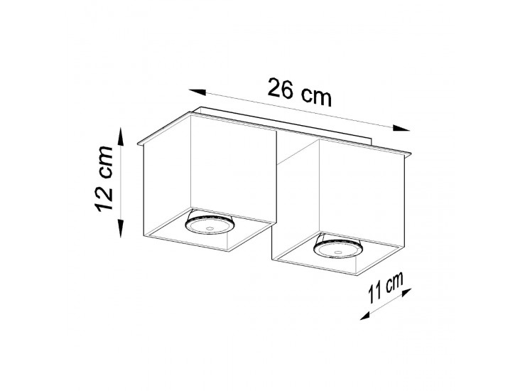 Quad 2 fekete mennyezeti lámpa