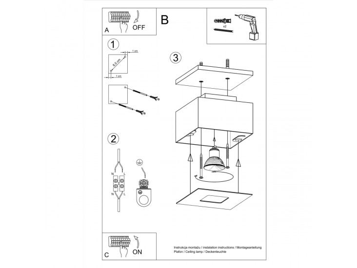 Mono 1 fehér mennyezeti lámpa