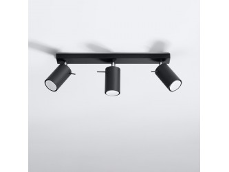 Ring 3 fekete mennyezeti lámpa