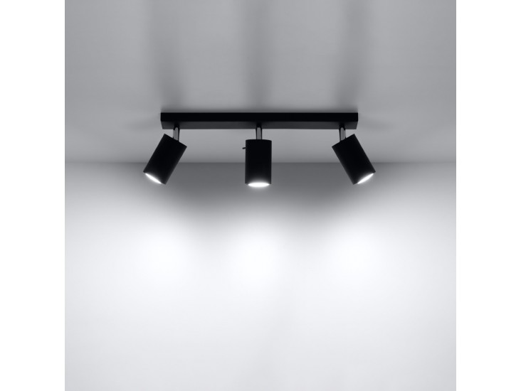 Ring 3 fekete mennyezeti lámpa