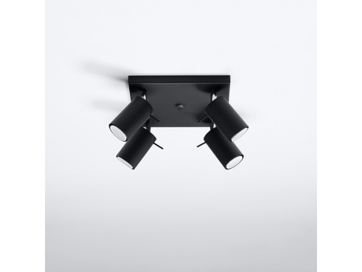 Ring 4 fekete mennyezeti lámpa