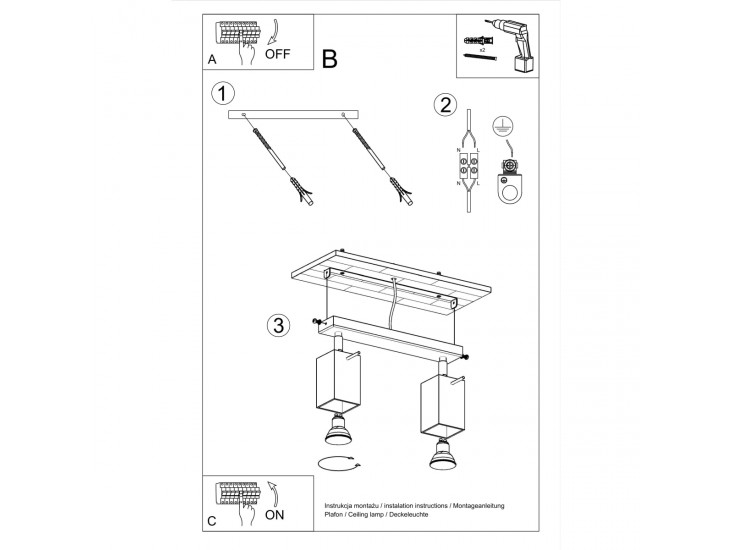 Merida 2 fehér mennyezeti lámpa