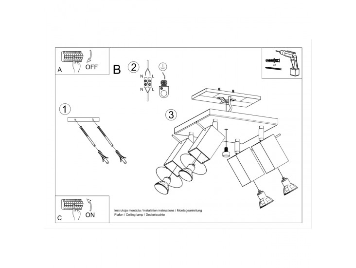 Merida 4 fehér mennyezeti lámpa