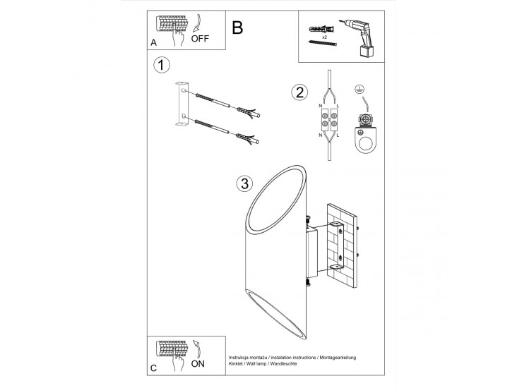 Penne 30 fehér fali lámpa