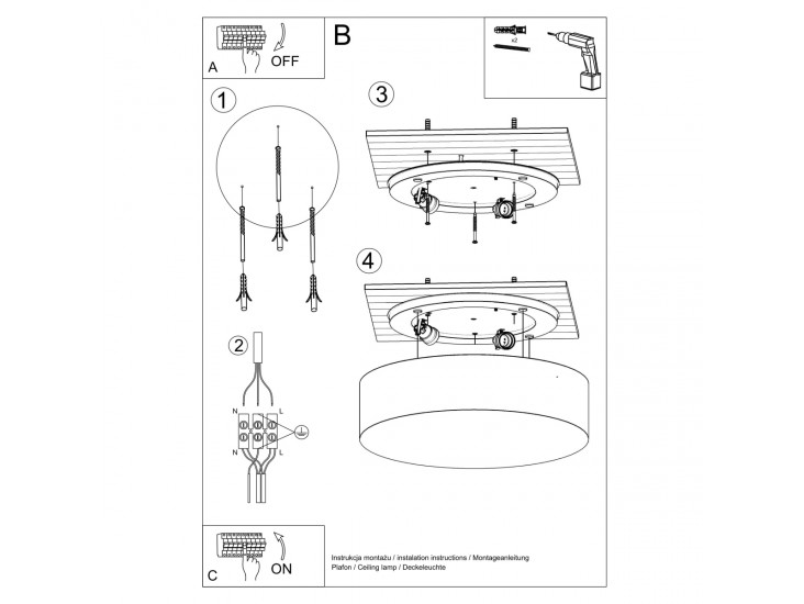 Arena 45 fehér mennyezeti lámpa