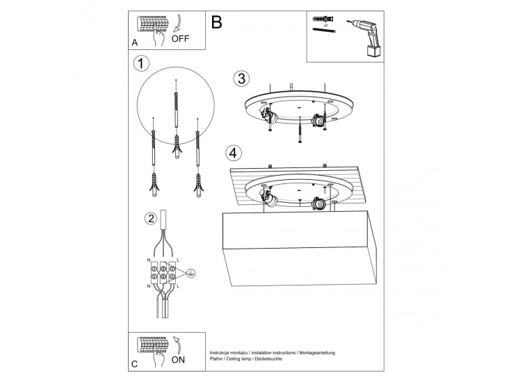 Horus 35 fehér mennyezeti lámpa