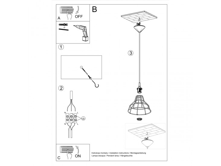 Anata fehér függőlámpa