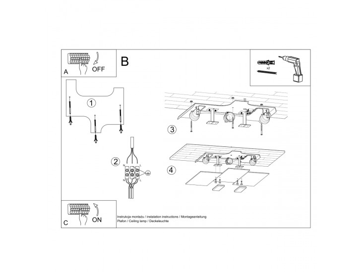 Fabiano mennyezeti lámpa