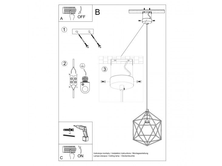 Gaspare fehér függőlámpa