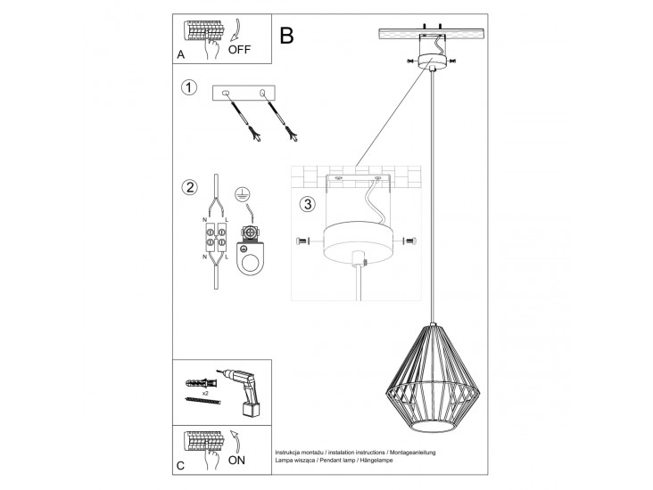 Demi fehér függőlámpa