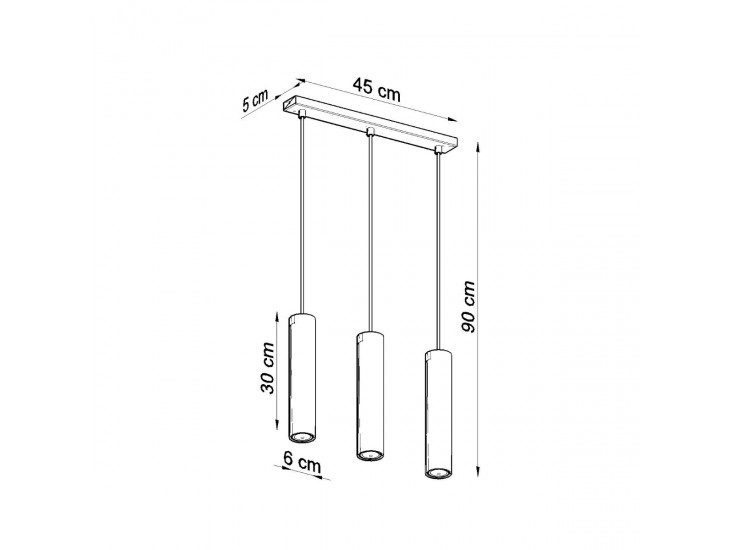 Lagos 3L fekete függőlámpa