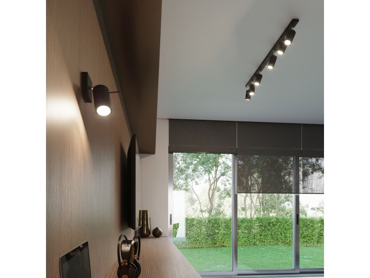 Ring 6L fekete mennyezeti lámpa