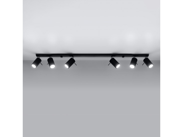 Ring 6L fekete mennyezeti lámpa