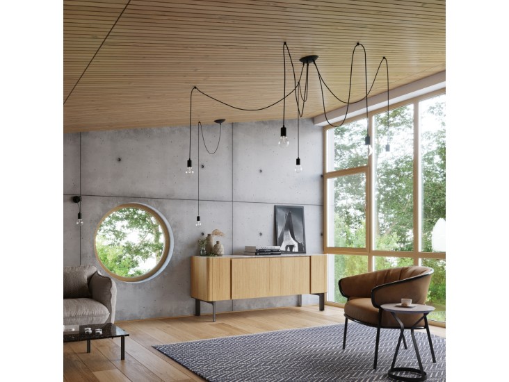 Edison fekete fali lámpa