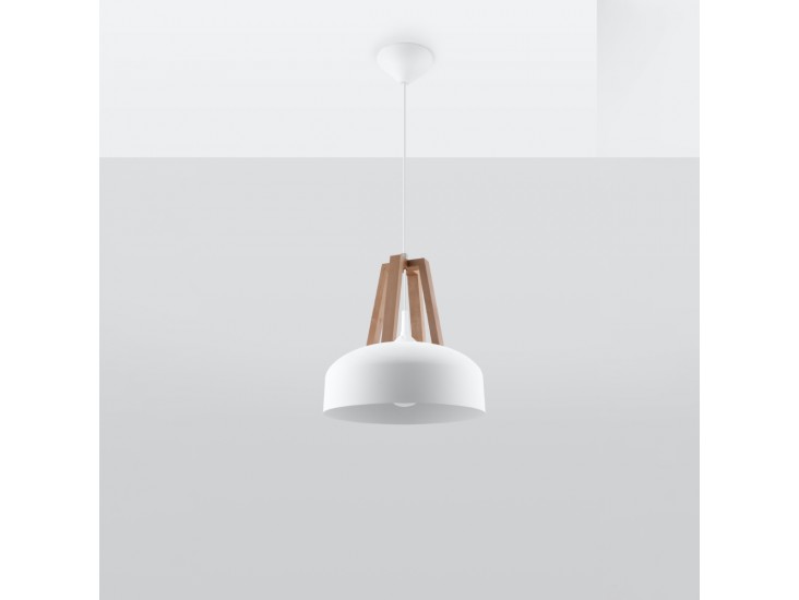 Casco fehér/natúr tölgy függőlámpa
