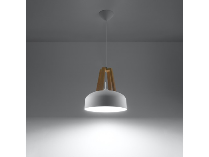 Casco fehér/natúr tölgy függőlámpa