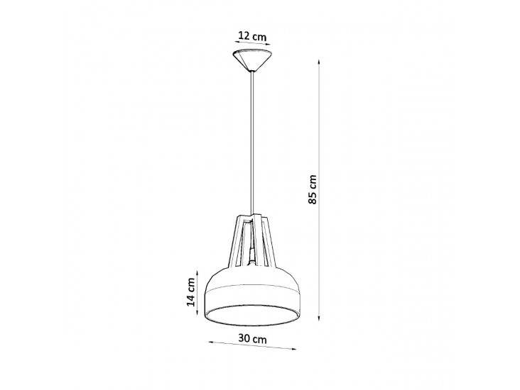 Casco fekete/natúr tölgy függőlámpa