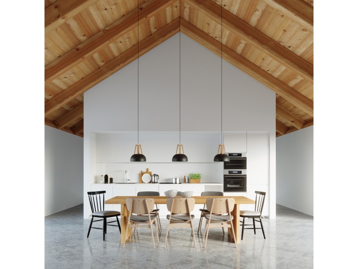 Casco fekete/natúr tölgy függőlámpa