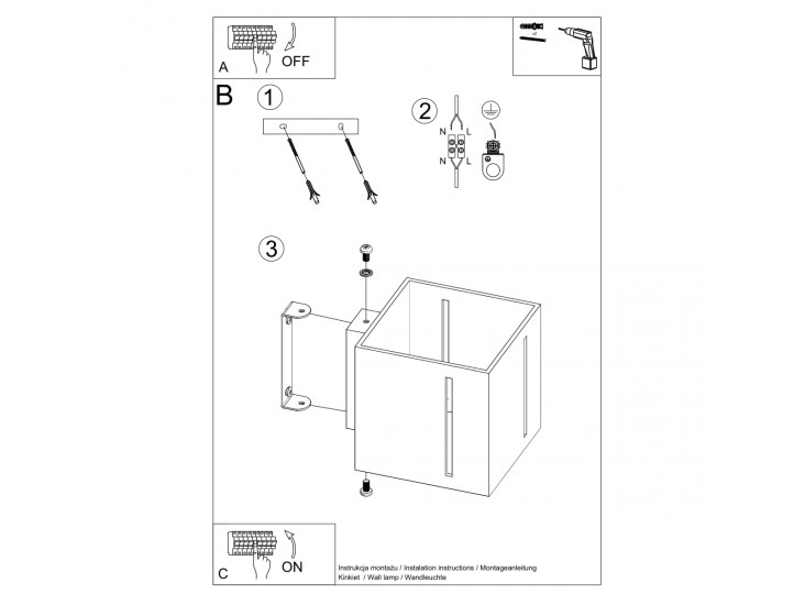 Pixar szürke fali lámpa