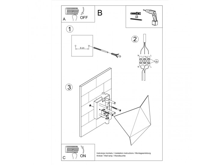 Solido fehér fali lámpa