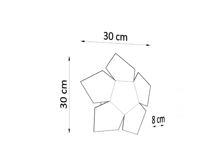 Penta fekete fali lámpa