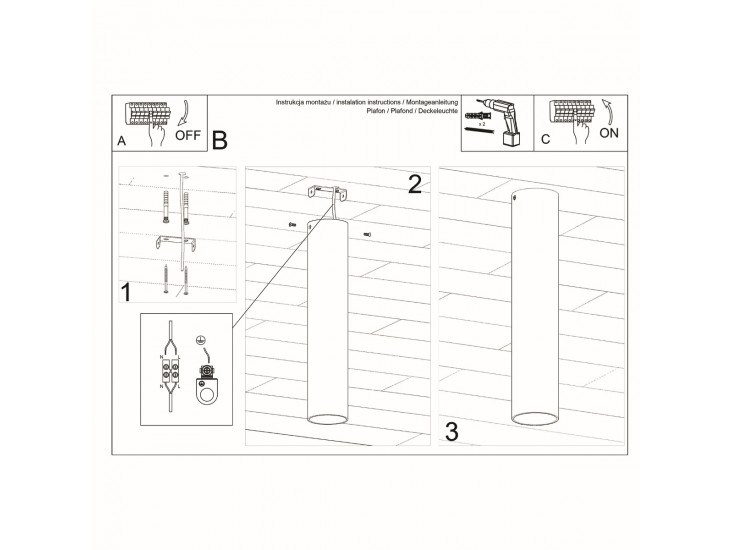 Lagos 30 fekete mennyezeti lámpa