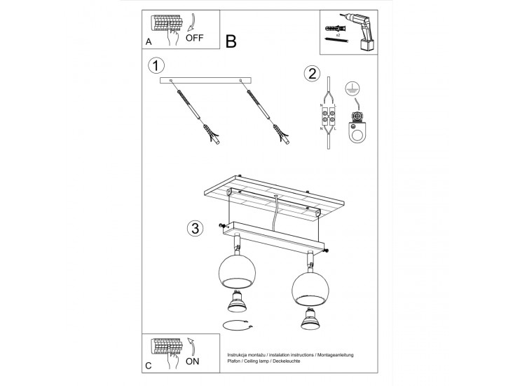 Oculare 2 fehér mennyezeti lámpa