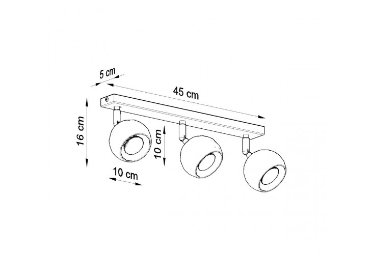 Oculare 3 fehér mennyezeti lámpa