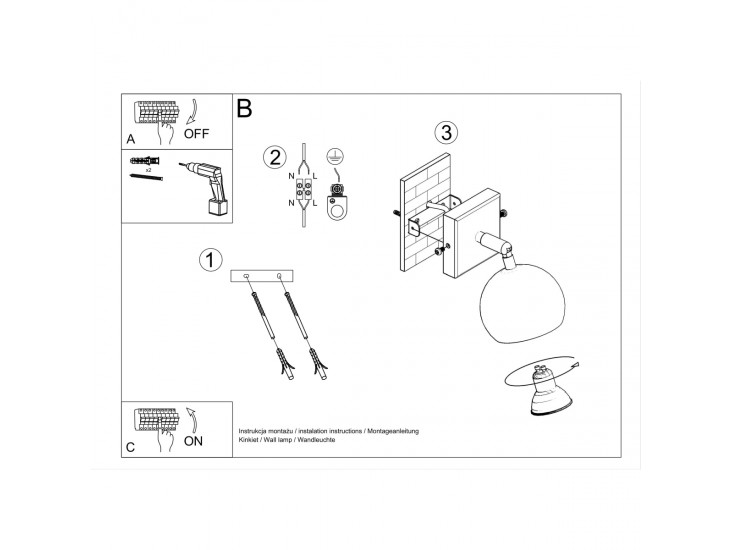 Oculare fekete fali lámpa