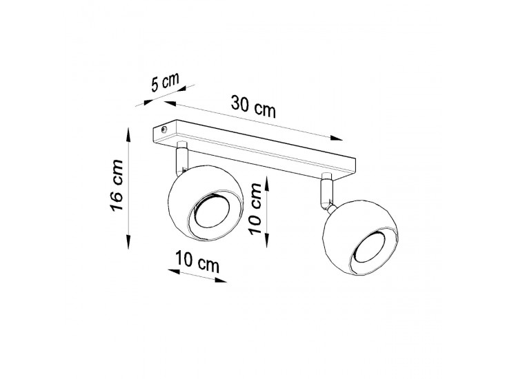 Oculare 2 fekete mennyezeti lámpa