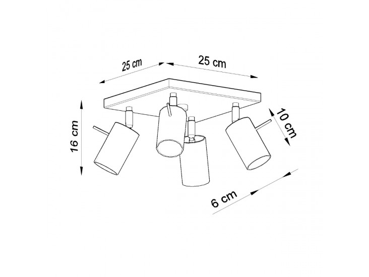 Ring 4 szürke mennyezeti lámpa