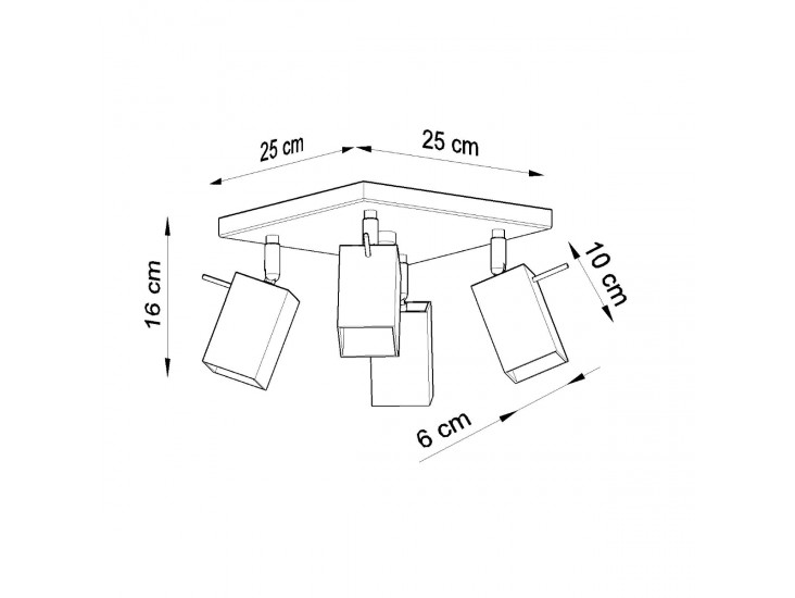 Merida 4 szürke mennyezeti lámpa