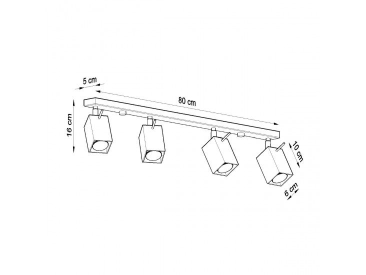 Merida 4L fekete mennyezeti lámpa