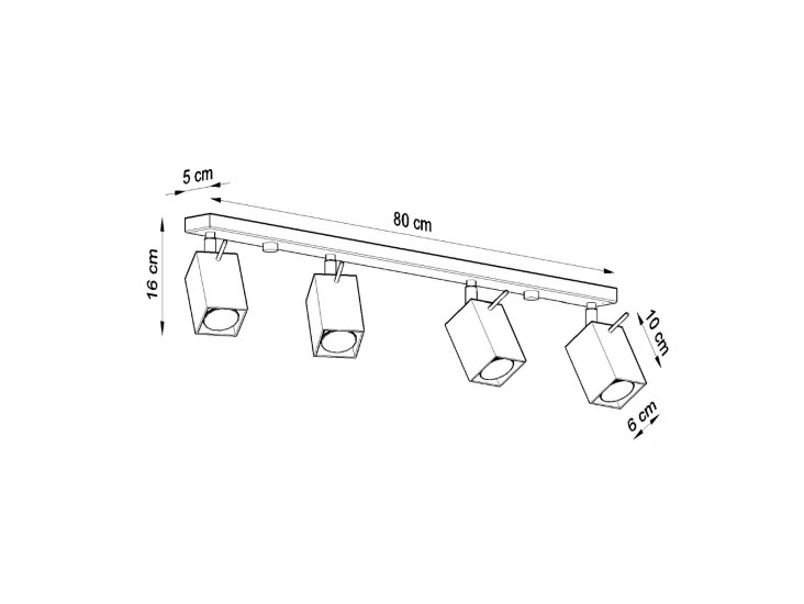 Merida 4L szürke mennyezeti lámpa