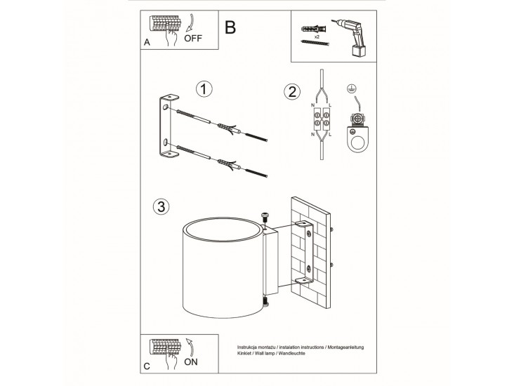 Orbis natúr tölgy fali lámpa