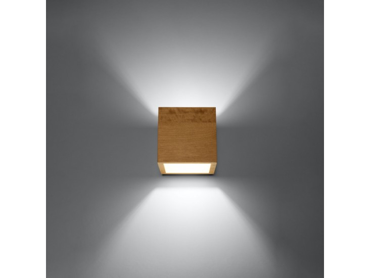 Quad natúr tölgy fali lámpa