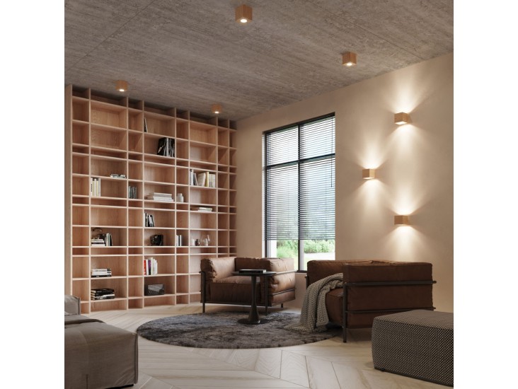 Quad natúr tölgy mennyezeti lámpa