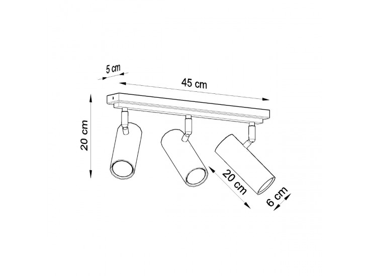 Direzione 3 fehér mennyezeti lámpa