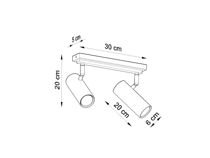 Direzione 2 fekete mennyezeti lámpa