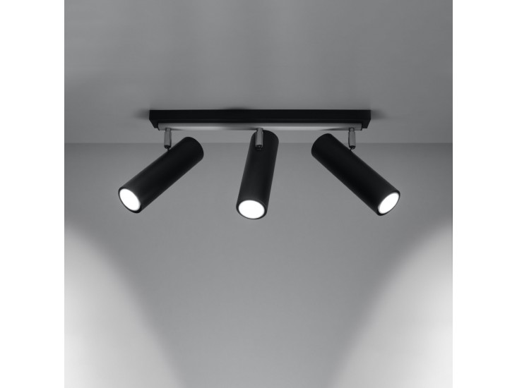 Direzione 3 fekete mennyezeti lámpa